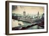 London, the Uk. Big Ben, the Palace of Westminster in Vintage, Retro Style. the Icon of England. Vi-Michal Bednarek-Framed Photographic Print