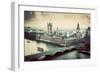 London, the Uk. Big Ben, the Palace of Westminster in Vintage, Retro Style. the Icon of England. Vi-Michal Bednarek-Framed Photographic Print