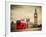 London, the Uk. Red Bus in Motion and Big Ben, the Palace of Westminster. the Icons of England in V-Michal Bednarek-Framed Photographic Print