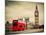 London, the Uk. Red Bus in Motion and Big Ben, the Palace of Westminster. the Icons of England in V-Michal Bednarek-Mounted Photographic Print