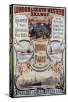 London to Paris Poster, London and South Western Railway-null-Stretched Canvas