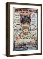 London to Paris Poster, London and South Western Railway-null-Framed Giclee Print