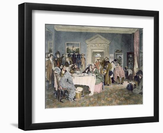 London to York - Time's Up! - an Incident in the Old Coaching Days, Published 1897 (Aquatint)-Walter Dendy Sadler-Framed Giclee Print