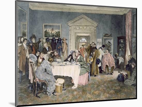 London to York - Time's Up! - an Incident in the Old Coaching Days, Published 1897 (Aquatint)-Walter Dendy Sadler-Mounted Giclee Print