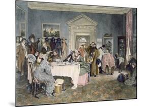 London to York - Time's Up! - an Incident in the Old Coaching Days, Published 1897 (Aquatint)-Walter Dendy Sadler-Mounted Giclee Print