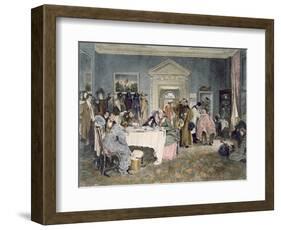 London to York - Time's Up! - an Incident in the Old Coaching Days, Published 1897 (Aquatint)-Walter Dendy Sadler-Framed Premium Giclee Print