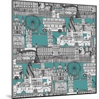 London Toile Blue-Sharon Turner-Mounted Art Print