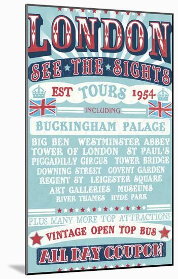 London Tours '54-The Vintage Collection-Mounted Giclee Print