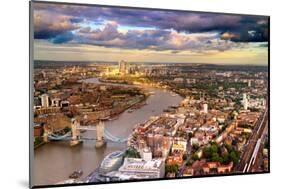 London Tower Bridge and Canery Wharf Skyline-Yolfran-Mounted Photographic Print