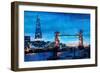 London Tower Bridge and The Shard at Dusk-Markus Bleichner-Framed Premium Giclee Print