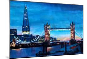 London Tower Bridge and The Shard at Dusk-Markus Bleichner-Mounted Art Print