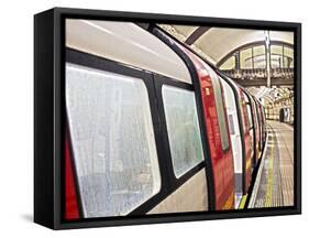 London Tube Train-Toula Mavridou-Messer-Framed Stretched Canvas