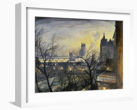 London Twilight from the Adelphi-Christopher Richard Wynne Nevinson-Framed Giclee Print