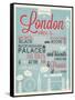 London Typographical Background-Melindula-Framed Stretched Canvas