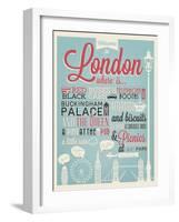 London Typographical Background-Melindula-Framed Art Print