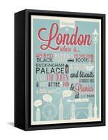 London Typographical Background-Melindula-Framed Stretched Canvas