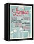 London Typographical Background-Melindula-Framed Stretched Canvas