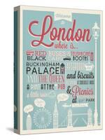 London Typographical Background-Melindula-Stretched Canvas