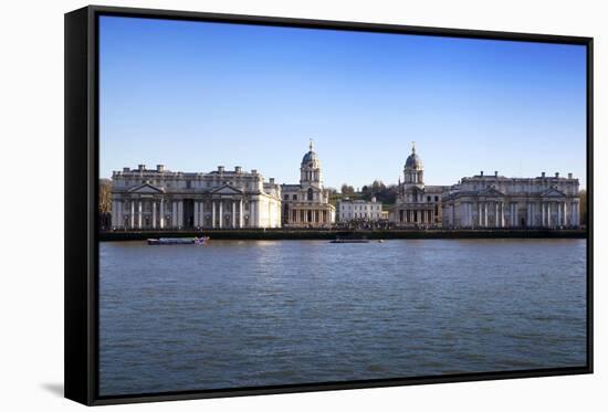 London, UK - MARCH 16, 2014: Greenwich View and River Thames from Docklands-IR Stone-Framed Stretched Canvas