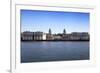 London, UK - MARCH 16, 2014: Greenwich View and River Thames from Docklands-IR Stone-Framed Photographic Print