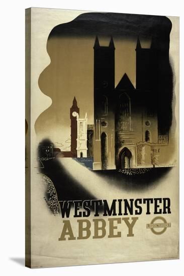 London Underground Poster Featuring Westminster Abbey, 1934-null-Stretched Canvas