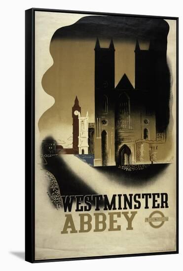 London Underground Poster Featuring Westminster Abbey, 1934-null-Framed Stretched Canvas