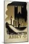 London Underground Poster Featuring Westminster Abbey, 1934-null-Mounted Premium Giclee Print