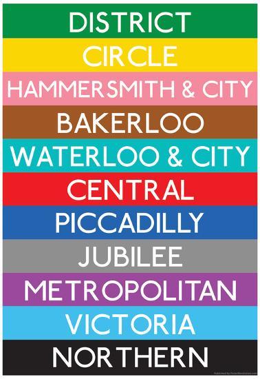 London Underground Tube Lines Travel Poster-null-Lamina Framed Poster