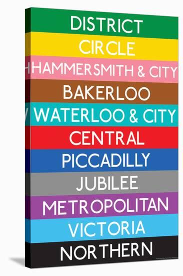 London Underground Tube Lines Travel Poster-null-Stretched Canvas