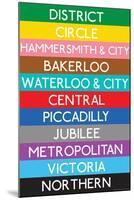 London Underground Tube Lines Travel Poster-null-Mounted Poster