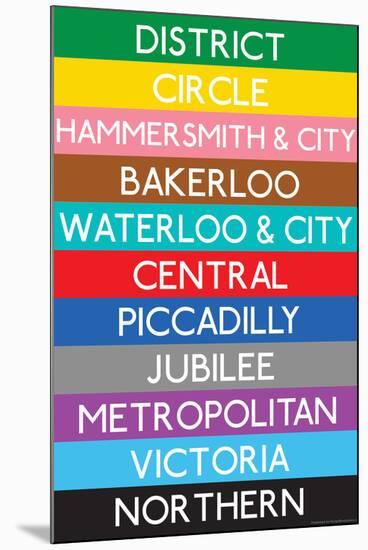 London Underground Tube Lines Travel Poster-null-Mounted Poster