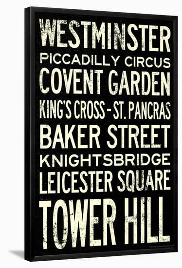 London Underground Vintage Stations Travel Poster-null-Framed Poster