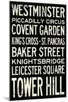 London Underground Vintage Stations Travel Poster-null-Mounted Poster