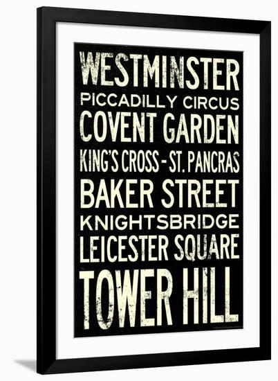 London Underground Vintage Stations Travel-null-Framed Art Print