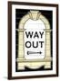 London Underground Way Out Sign RetroMetro-null-Framed Art Print