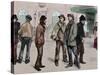 London. Unemployed Workers Who Participated in the Meeting and Raide Stores Picadilly, 1886-null-Stretched Canvas