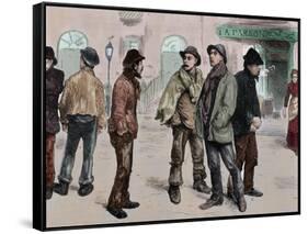 London. Unemployed Workers Who Participated in the Meeting and Raide Stores Picadilly, 1886-null-Framed Stretched Canvas