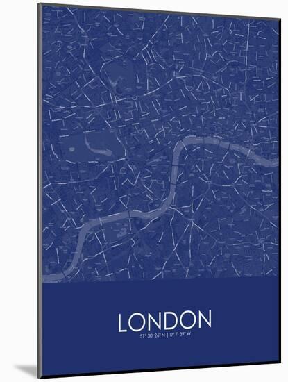 London, United Kingdom Blue Map-null-Mounted Poster