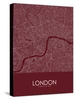 London, United Kingdom Red Map-null-Stretched Canvas