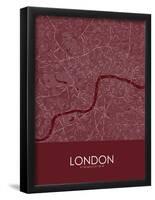 London, United Kingdom Red Map-null-Framed Poster