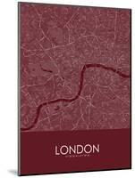 London, United Kingdom Red Map-null-Mounted Poster