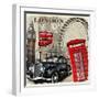 London Vintage Poster.-AXpop-Framed Art Print