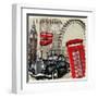 London Vintage Poster.-AXpop-Framed Art Print