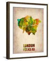 London Watercolor Map 1-NaxArt-Framed Art Print