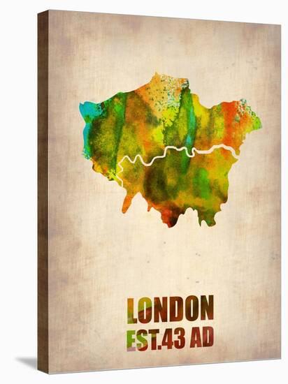 London Watercolor Map 1-NaxArt-Stretched Canvas