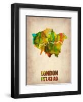 London Watercolor Map 1-NaxArt-Framed Art Print