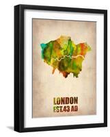 London Watercolor Map 1-NaxArt-Framed Art Print