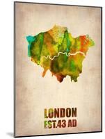 London Watercolor Map 1-NaxArt-Mounted Art Print