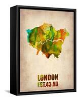 London Watercolor Map 1-NaxArt-Framed Stretched Canvas