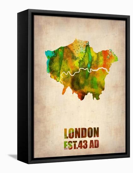 London Watercolor Map 1-NaxArt-Framed Stretched Canvas